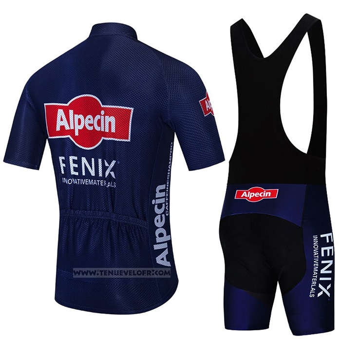 2021 Maillot Cyclisme Alpecin Fenix Profond Bleu Manches Courtes et Cuissard